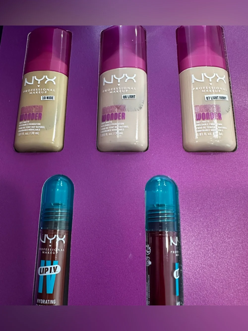 NYX Makeup Box with Pink Logo on Purple Background whole set - Picture 8 of 9
